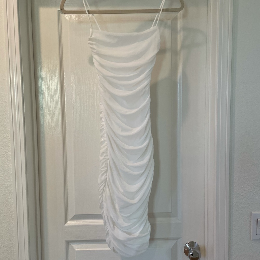 White mesh bodycon dress